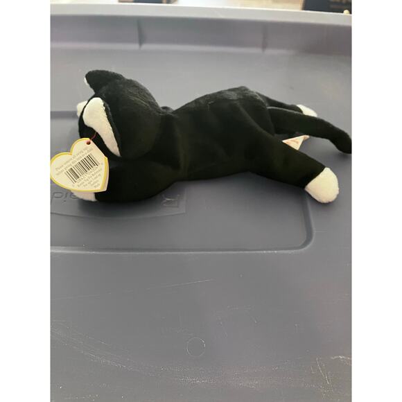 Zip beanie baby white paws 1993 pvc Europe Aurora tag - Picture 10 of 10